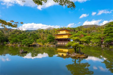  Kyoto, Japonya 'daki Golden Pavilion-Kinkaku-ji Tapınağı