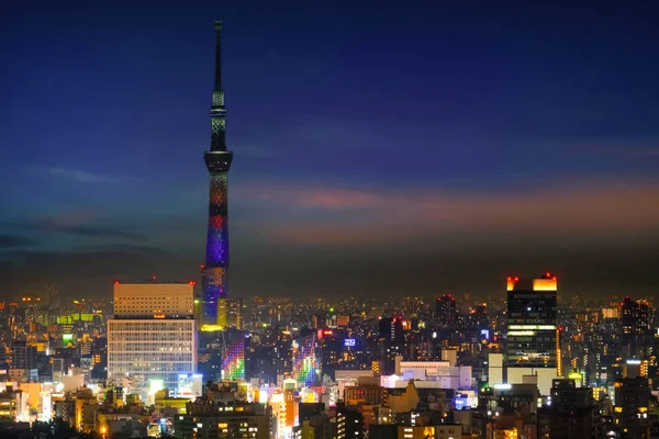 Vista panorámica de la ciudad de tokyo, la capital de Japón por la noche —  Fotos de Stock