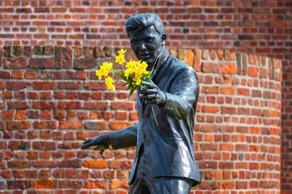 Liverpool, İngiltere'deki Royal Albert Dock'ta Billy Furry Heykeli — Stok fotoğraf