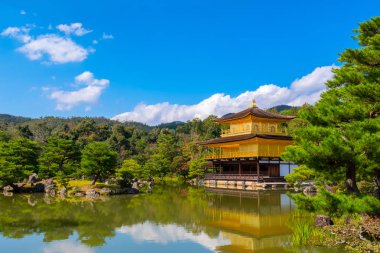 Kyoto, Japonya 'daki Golden Pavilion-Kinkaku-ji Tapınağı