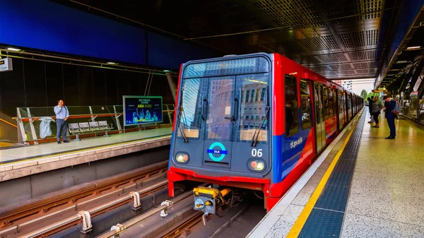 London May 2018 Docklands Light Railway Dlr Automated Light Metro — Stock Photo, Image