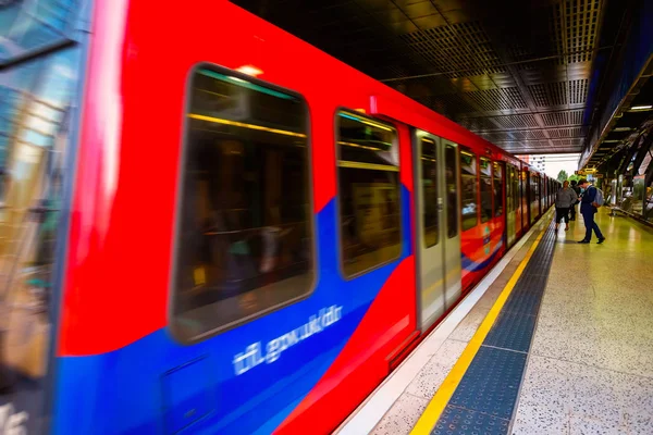 London May 2018 Docklands Light Railway Dlr Automated Light Metro — Stock Photo, Image