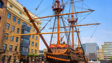 The replica of the Golden Hinde, the UK's famous ship in London, UK  clipart