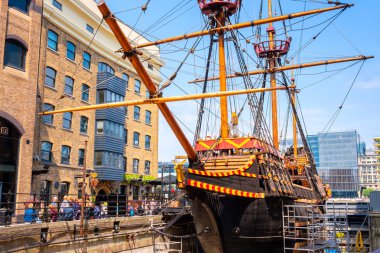 The replica of the Golden Hinde, the UK's in London, UK  clipart