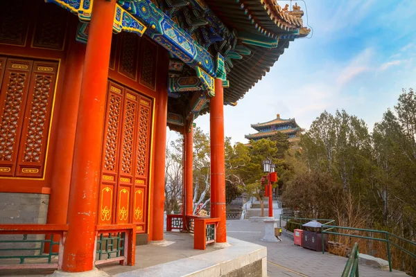 Jingshan Park Achter Verboden Stad Het Beijing Imperial Palace China — Stockfoto