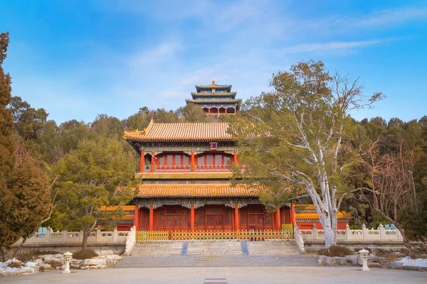 Jingshan Πάρκο Πίσω Από Την Απαγορευμένη Πόλη Πεκίνο Imperial Palace — Φωτογραφία Αρχείου