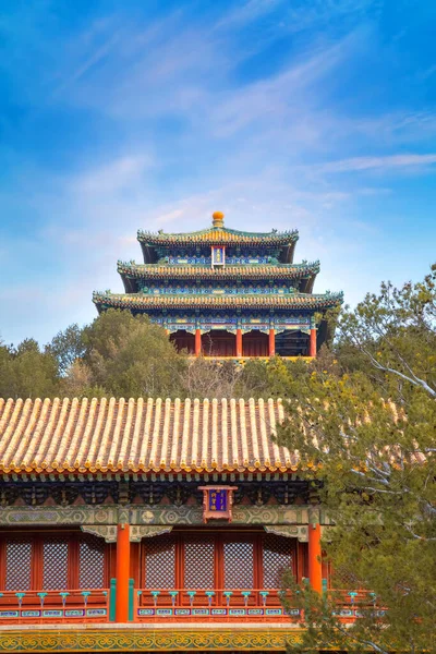 Jingshan Park Achter Verboden Stad Het Beijing Imperial Palace China — Stockfoto