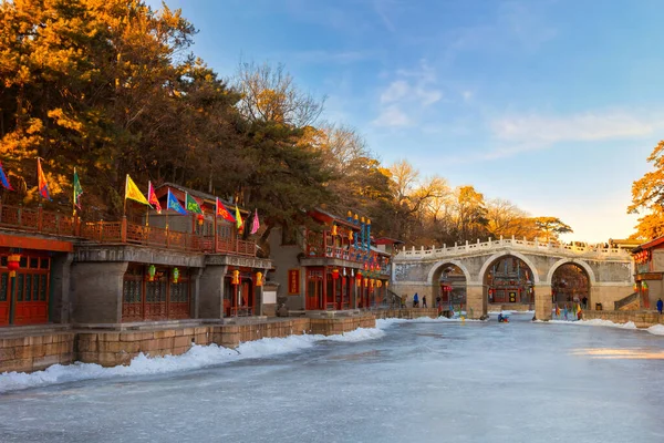 Suzhuo Market Street Bij Het Beijing Summer Palace Ontwerp Imiteert — Stockfoto