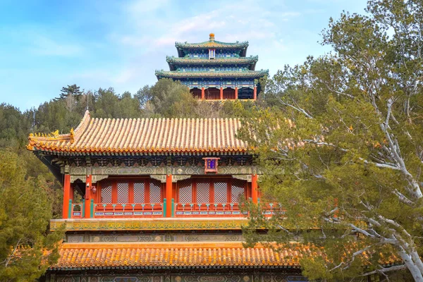 Πάρκο Jingshan Στο Βόρειο Άκρο Της Απαγορευμένης Πόλης Στο Πεκίνο — Φωτογραφία Αρχείου