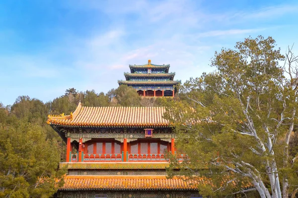 Πάρκο Jingshan Στο Βόρειο Άκρο Της Απαγορευμένης Πόλης Στο Πεκίνο — Φωτογραφία Αρχείου