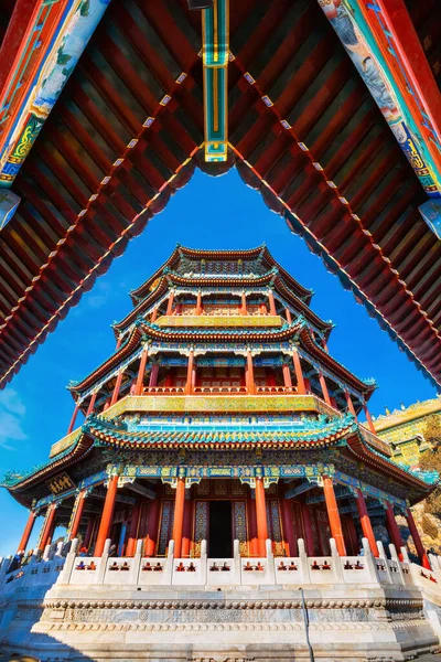 Torre Incenso Budista Foxiangge Palácio Verão Pequim China — Fotografia de Stock