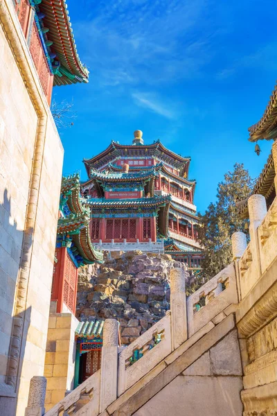 Tower Buddhist Incense Foxiangge Summer Palace Beijing China — Stock Photo, Image