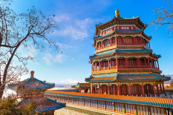 Torre Incenso Budista Foxiangge Palácio Verão Pequim China — Fotografia de Stock
