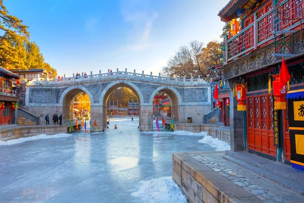 Suzhuo Market Street Bij Het Beijing Summer Palace Peking China — Stockfoto