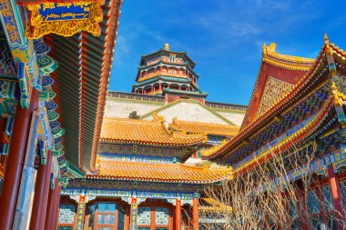 Çin, Pekin 'deki Yaz Sarayı' nda Bulutlar Salonu (Paiyundian)