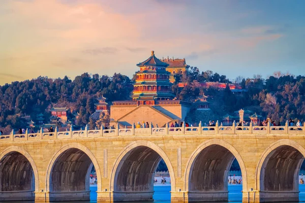 Seventeen Arch Bridge Summer Palace Beijing China — Stock Photo, Image