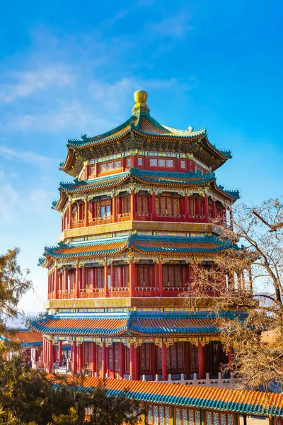 Torre Incenso Budista Foxiangge Palácio Verão Pequim China — Fotografia de Stock