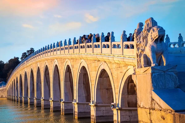 Seventeen Arch Bridge Summer Palace Beijing China — Φωτογραφία Αρχείου