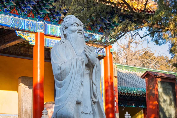 Pomnik Konfucjusza Świątyni Konfucjusza Pekinie Chiny — Zdjęcie stockowe