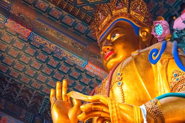 Peking China Januar 2020 Religiöse Statue Yonghegong Lama Tempel Palast — Stockfoto