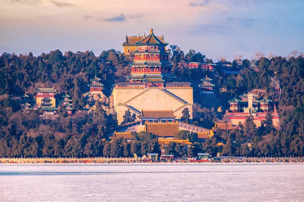 Πύργος Του Βουδιστικού Κινήματος Foxiangge Στο Θερινό Παλάτι Στο Πεκίνο — Φωτογραφία Αρχείου