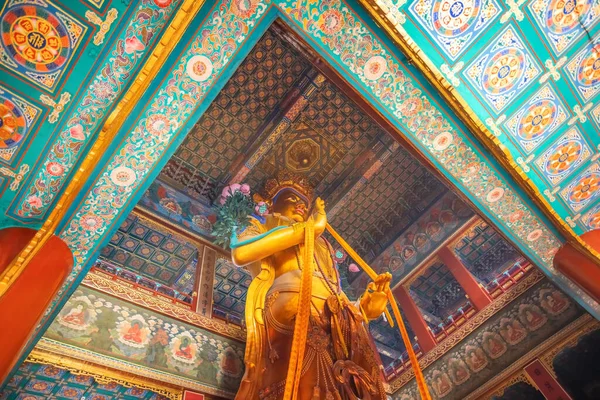 Beijing China Ene 2020 Estatua Religiosa Templo Yonghegong Lama Palacio — Foto de Stock