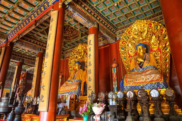 Pekin Chiny Stycznia 2020 Posąg Religijny Świątyni Yonghegong Lama Pałac — Zdjęcie stockowe