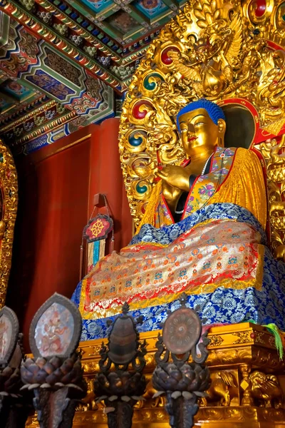 Pekin Chiny Stycznia 2020 Posąg Religijny Świątyni Yonghegong Lama Pałac — Zdjęcie stockowe