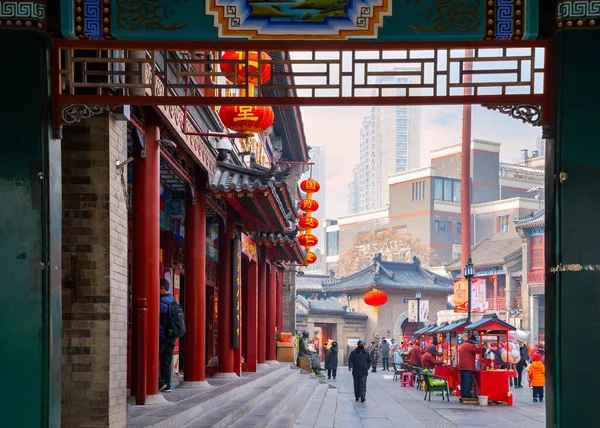 Tianjin Chine Janvier 2020 Guwenhua Jie Est Complexe Sentiers Pédestres — Photo