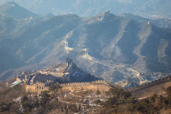 Velkou Čínskou Zeď Badaling Místě Pekingu Čína — Stock fotografie