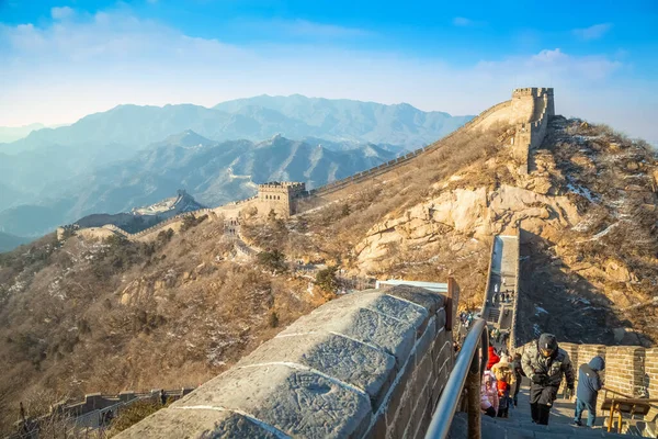 2020年1月14日 中国の万里の長城は明代に建てられ それは毎年何百万人もの観光客のための最も人気のあるセクションです — ストック写真