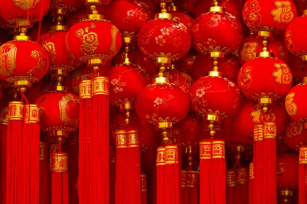 Malé Dekorační Lucerny Visely Uvnitř Paláce Tianhou Uctívat Čínského Boha — Stock fotografie