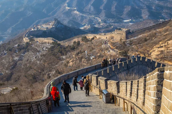 2020年1月14日 中国の万里の長城は明代に建てられ それは毎年何百万人もの観光客のための最も人気のあるセクションです — ストック写真