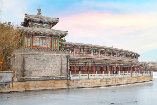 Long Corrridor Een Deel Van Architectuur Complex Van Yongan Tempel — Stockfoto