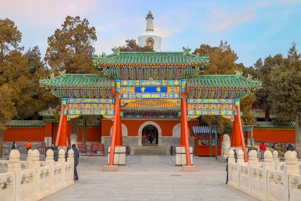 Yongan temple (Temple of Everlasting Peace) situated in the heart of Beihai park in Jade Flower Island, Beijing, China