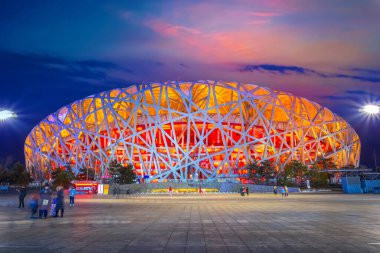 The National Stadium (AKA Bird's Nest) in Beijing, China clipart