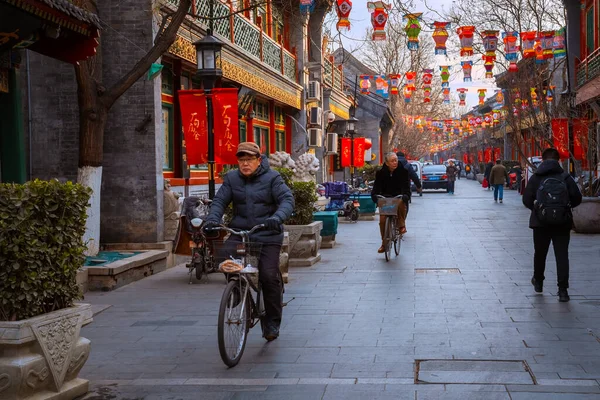 中国北京 2020年1月17日 流利昌文化街以其历史名城 以手工艺品 艺术品 古董和古籍而闻名 — 图库照片