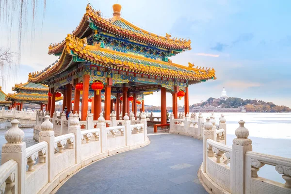 Vijf Draak Paviljoenen Het Noordwesten Van Beihai Park Gebouwd Ming — Stockfoto