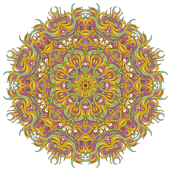 Traceria Decoración Radial Abstracta Patrón Circular Vintage Mandala Floral Ornamental — Archivo Imágenes Vectoriales