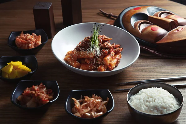 Asian food. korean cuisine. Top view food. Traditional korean cuisine set. Copy space. Restaurant, food menu, recipe, cafe concept. Lifestyle food