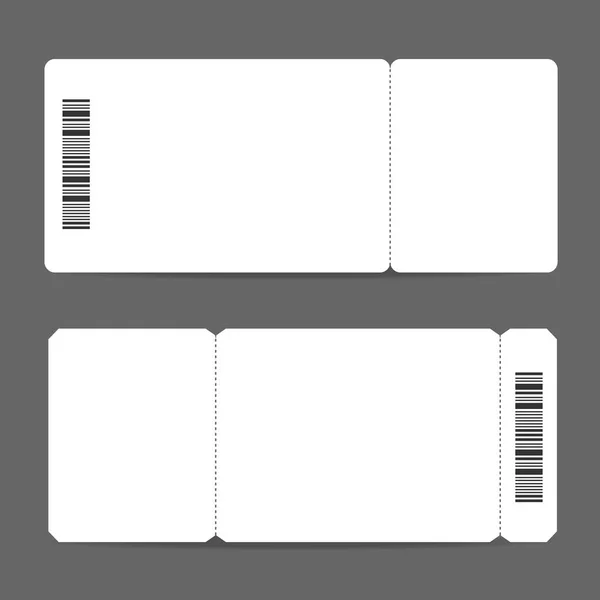Ustawić realistyczny szczegółowe 3d makieta biały bilety. Wektor — Wektor stockowy