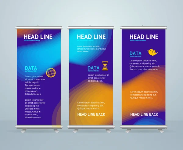 Roll Up Banner Stand Plantilla de diseño. Vector — Archivo Imágenes Vectoriales