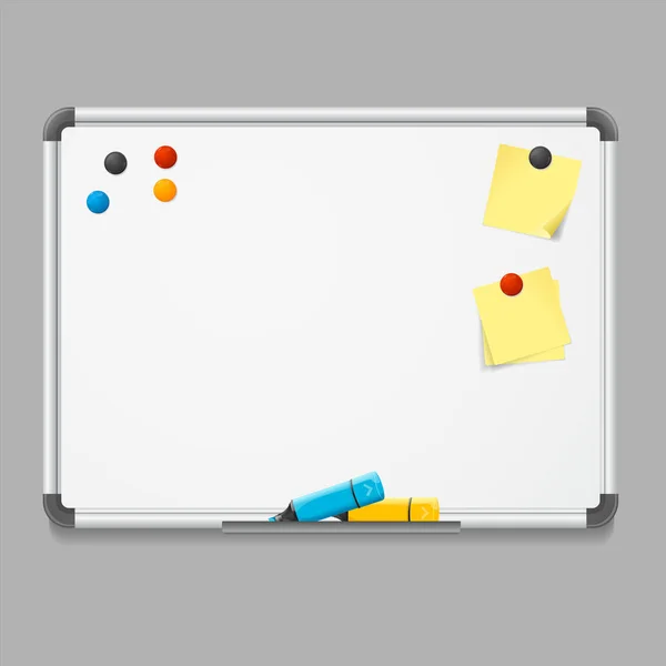 Realistiska detaljerade 3d White Board. Vektor — Stock vektor