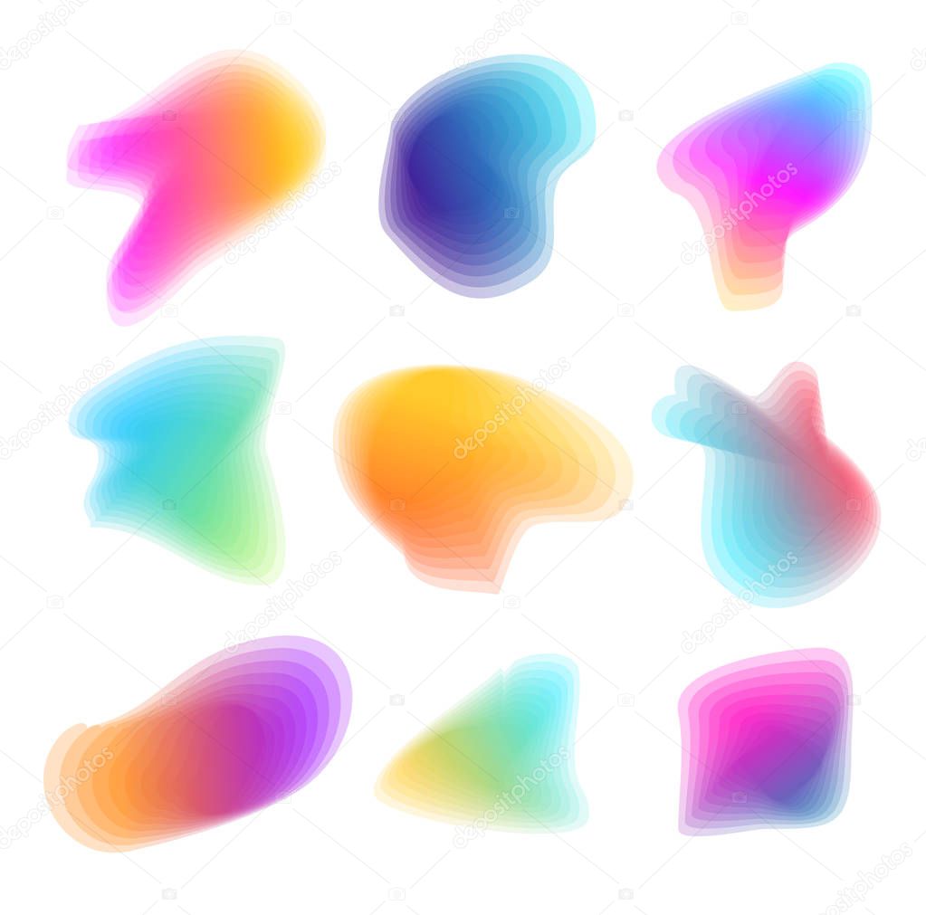 Abstract Colorful Shapes Set Design Concept. Vector