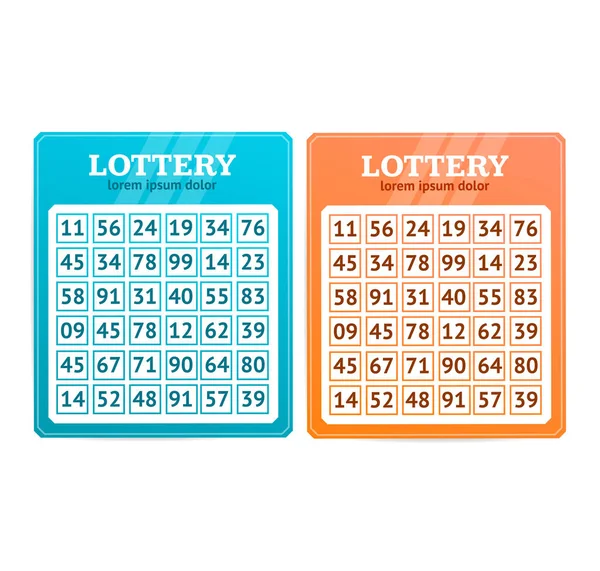 Set di Blanks della lotteria rossa e blu. Vettore — Vettoriale Stock