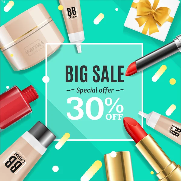 Kozmetik büyük satış Banner Banner kartı vektör