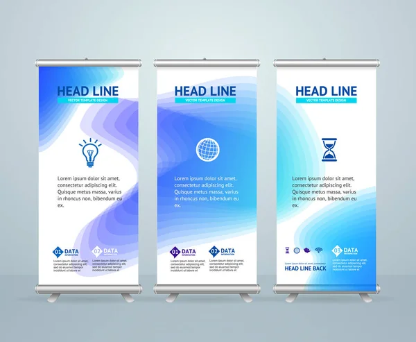 Roll Up Banner Stand Design Template. Vettore — Vettoriale Stock