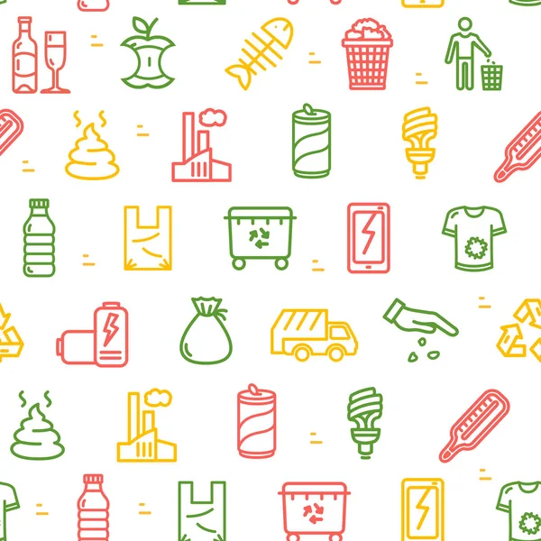 Çöp kutusu işaretleri Dikişsiz desen arka plan. Vektör