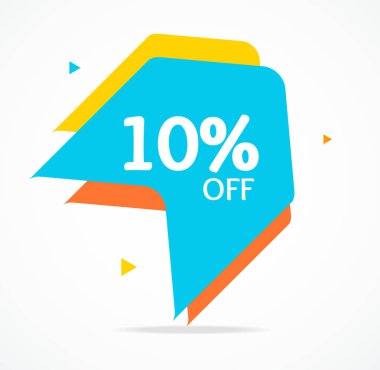 Satış Banner etiket soyut geometrik tasarım. Vektör