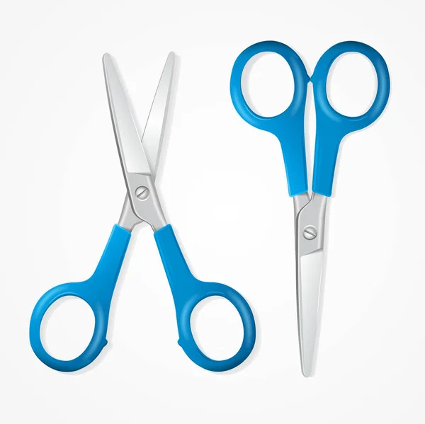 Realistic Detailed 3d Scissors Set. Vector — Stock Vector